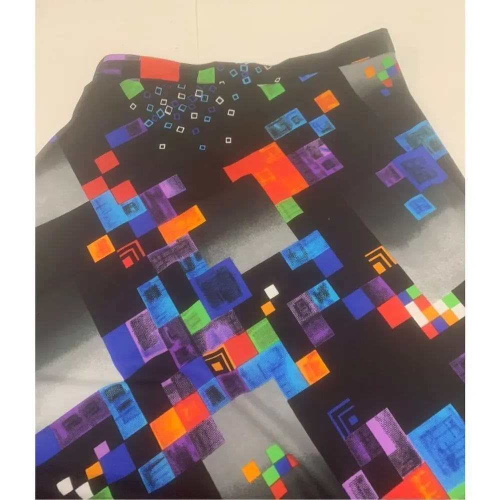 Vintage 80's Pixel A-Line Skirt